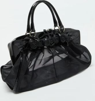 Valentino Pre-owned Mesh handbags - Dames - Vintage Handtas - Zwart - ONE Size - Leer - Vintage