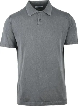 Wool & Co Grey Relaxed Pique Polo Shirt