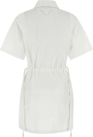 Prada Womens Shirt Dress White Cotton