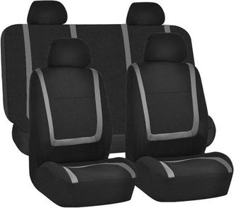 OEM Juego De Fundas Para Asientos De Coche - Tapicer&iacute;a Para Asientos De Coche - Protege El Interior - Ajuste Universal - Juego Completo - Gris