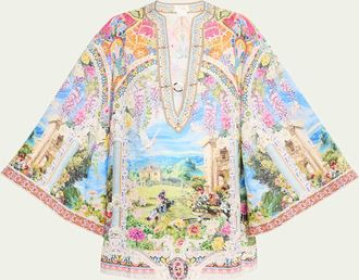 Camilla Navas Nouveau Deep V-Neck Short Kaftan