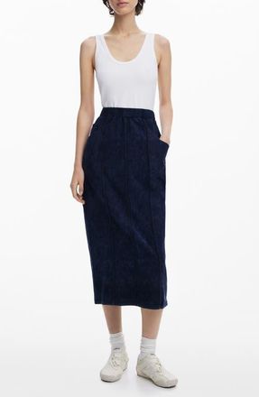 Desigual Midi Tank Dress with Denim Skirt in Black at Nordstrom, Size X-Large