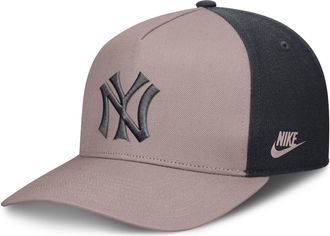 Nike New York Yankees Cooperstown Rise Nike Mens MLB A-Frame Adjustable Hat in Brown | NB1A0ILJN27-LCD