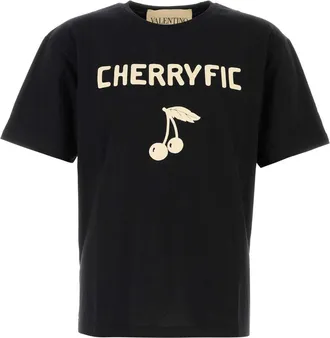 Valentino Garavani Black Cotton T Shirt