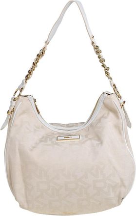 DKNY Dkny Cream Signature Canvas Hobo