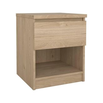 Dmora Dmora - Mesa De Noche Scolastica, C&oacute;moda Baja, Mesilla De Noche, Estante De La Cama, 40x40 H50 Cm, Roble