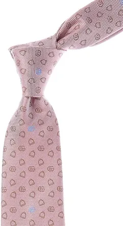 Gucci Pink Stirrup Jacquard Silk Tie