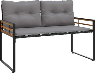 vidaXL Banco De Capa De Madera 114 X 55 X 77 Cm Gris Claro Rectangular Vidaxl