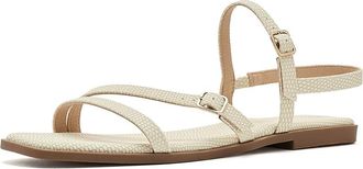 Journee Collection Brianna Womens Sandals Bone Lizard : 7.5 M, Synthetic
