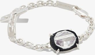 Sweetlimejuice Sterling Silver Crucifix Cubic Zirconia Bracelet - Mens - Sterling Silver