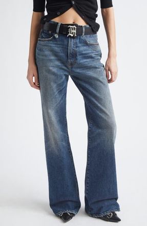 R13 Jane Flare Leg Jeans in Mire Blue Stretch at Nordstrom, Size 24