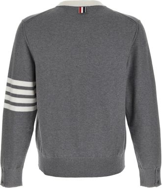 Thom Browne Mens Gray Cotton Cardigan Clothing
