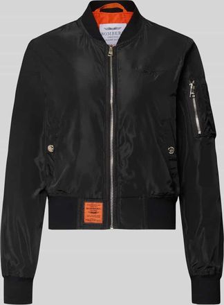 Original Bombers Bomberjacke mit Label-Patch und Rei&szlig;verschlusstasche am &Auml;rmel in Black, Gr&ouml;&szlig;e XL