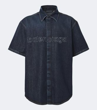 Balenciaga Logo denim shirt