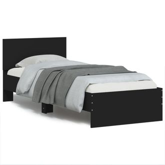 Berkfield Home Bed Frame without Mattress with Headboard Black 90x200 cm