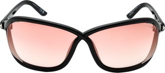 Tom Ford Mirror Velvet Lens Glanzende Zwarte Zonnebril