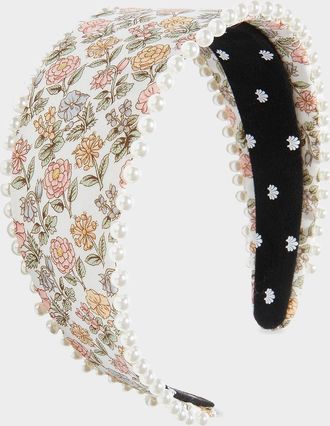 Lele Sadoughi Brigitte Liberty Imitation Pearl-Trim Headband