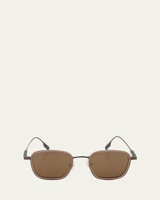 Ermenegildo Zegna Mens Square Titanium Sunglasses