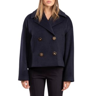 LuckyLu Mujer, Abrigos, Azul, Talla: 2XS