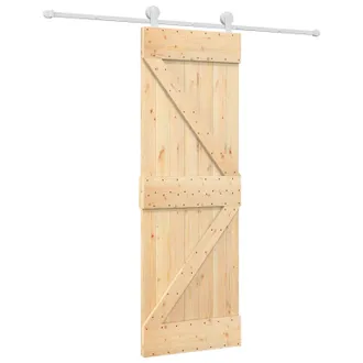 vidaXL Puerta Corredera Natural Y Blanco 70 X 210 Cm Vidaxl