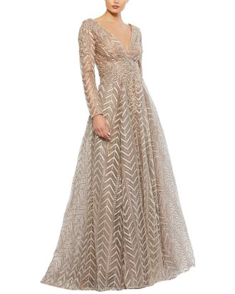 Mac Duggal Embellished Illusions Wrap Ballgown