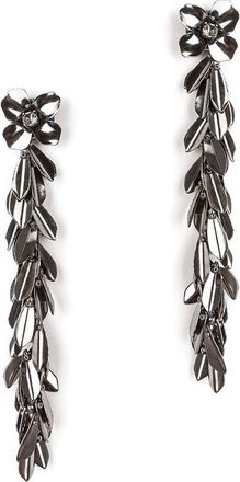 Deepa Gurnani Demeter Floral Drop Earrings in Gunmetal at Nordstrom