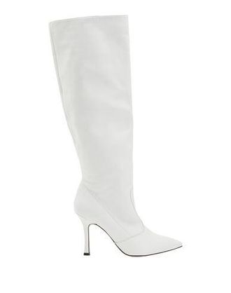 8 by YOOX LEATHER POINTY TALL SCRUNCH BOOTS