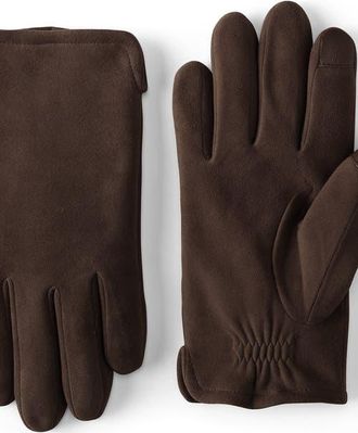 Lands End EZ Touch Suede Gloves in Rich Coffee at Nordstrom, Size X-Large