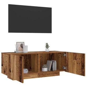 Berkfield Home TV Cabinet Old Wood 100x35x40 cm Engineered Wood in Brown | Size: 100 x 35 x 40 cm