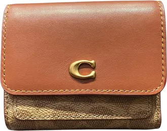 Coach Brown Pvc Leather Wallet (Tri-Fold) (Pre-Owned)
