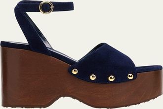 Gianvito Rossi Suede Ankle-Strap Platform Sandals