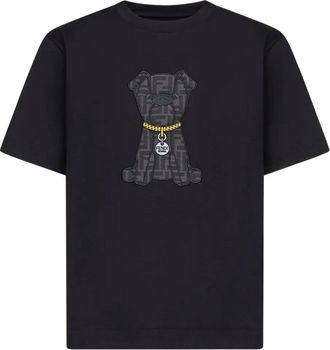 Fendi jacquard patch T-shirt - Black