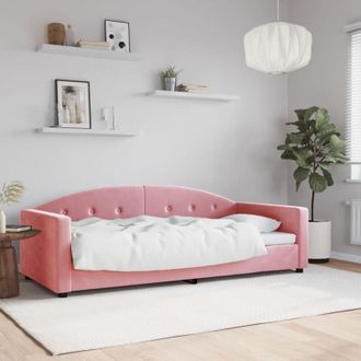 vidaXL Furniture Limited - Sof&aacute; Cama Sin Colch&oacute;n Terciopelo Rosa 90x200