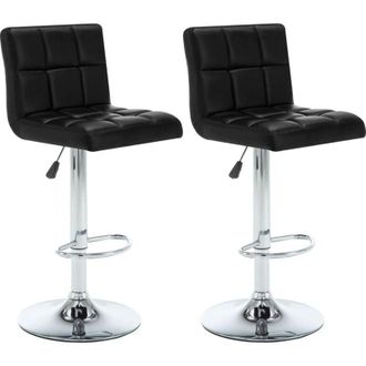 vidaXL Bar Stools 2 pcs Black Faux Leather vidaXL