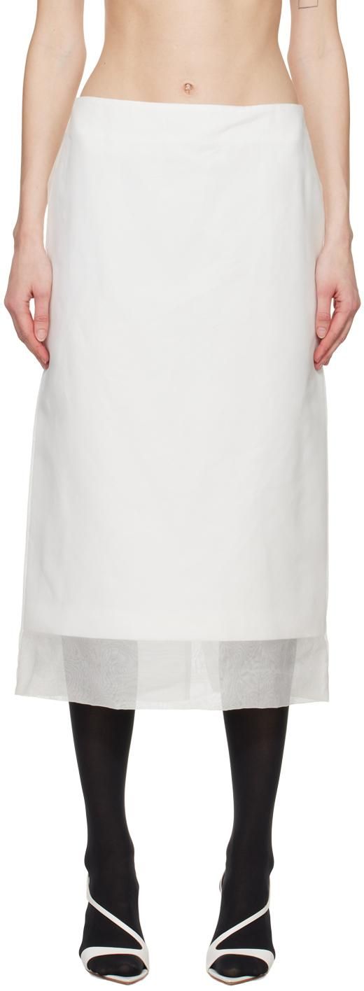 ワンピース PAROSH Women Mid Skirts D726020 CIOCCOLATO001 White P.a.r.o.s.h Knitted Midi Skirt In White | ModeSens