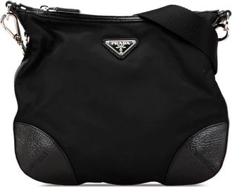 Prada Pre-owned Prada Vitello Trimmed Tessuto Zip Top Crossbody BSCWH2YRMVWCEX86