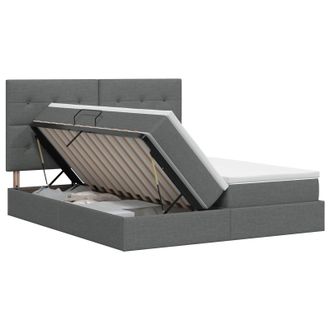 vidaXL Cama Con Almacenamiento Gris Oscuro 180 X 200 Cm Tela Vidaxl