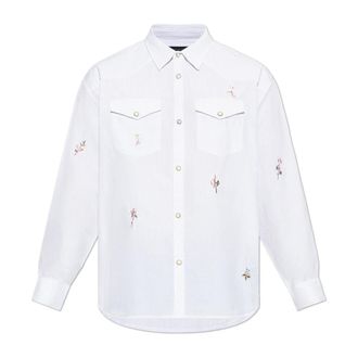 AllSaints Portman Shirt - Heren - Zakelijke Overhemden - Wit - S - Katoen - Overhemden