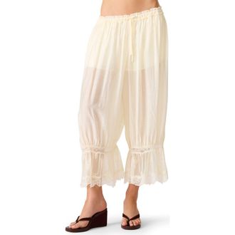 Steve Madden Easten Lace Detail Drawstring Pants in Cream at Nordstrom, Size X-Large