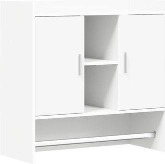 vidaXL Estante De Pared Montada En La Pared Blanco 80 X 36 X 80 Cm Vidaxl