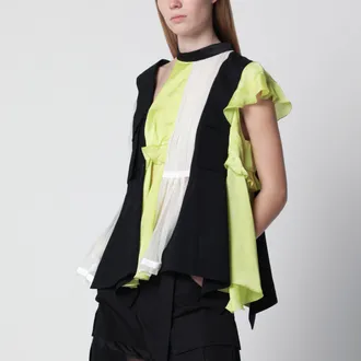 sacai Pullover Fabric Mix Navy/ Giallo