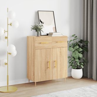 vidaXL Aparador De Madera De Ingenier&iacute;a Roble Sonoma 69,5x34x90 Cm Vidaxl