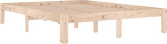 vidaXL Estructura De Cama Sin Colch&oacute;n Madera Maciza Pino 140x190 Cm Vidaxl