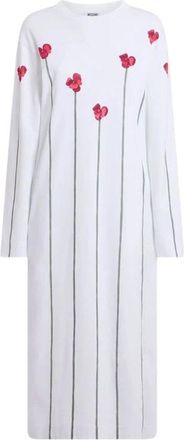 Moschino Heavy Cotton Printed Dress - Dames - Casual kleedjes - Wit - XS - Katoen - Kleedjes