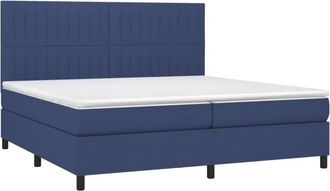 vidaXL Cama Box Spring Con Colch&oacute;n Tela Azul 200x200 Cm Vidaxl
