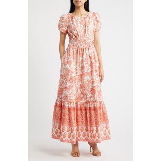 CeCe by Cynthia Steffe Floral Print Maxi Dress in Cream Multi at Nordstrom, Size Xx-Large