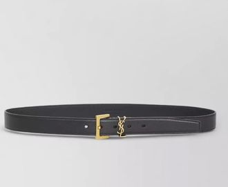 Saint Laurent monogram signature leather thin waist belt