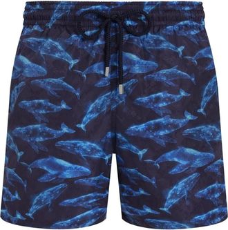 Vilebrequin Swim Shorts Sparkling Whales Monogram Jacquard - Heren - Strandmode - Blauw - L - Badmode