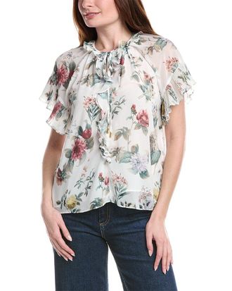 Alberta Ferretti Philosophy Tie Neck Printed Blouse