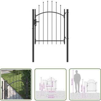 vidaXL vidaXL Cancello grigio - Cancello da giardino con blocco Grigio 100 x 100 cm Acciaio